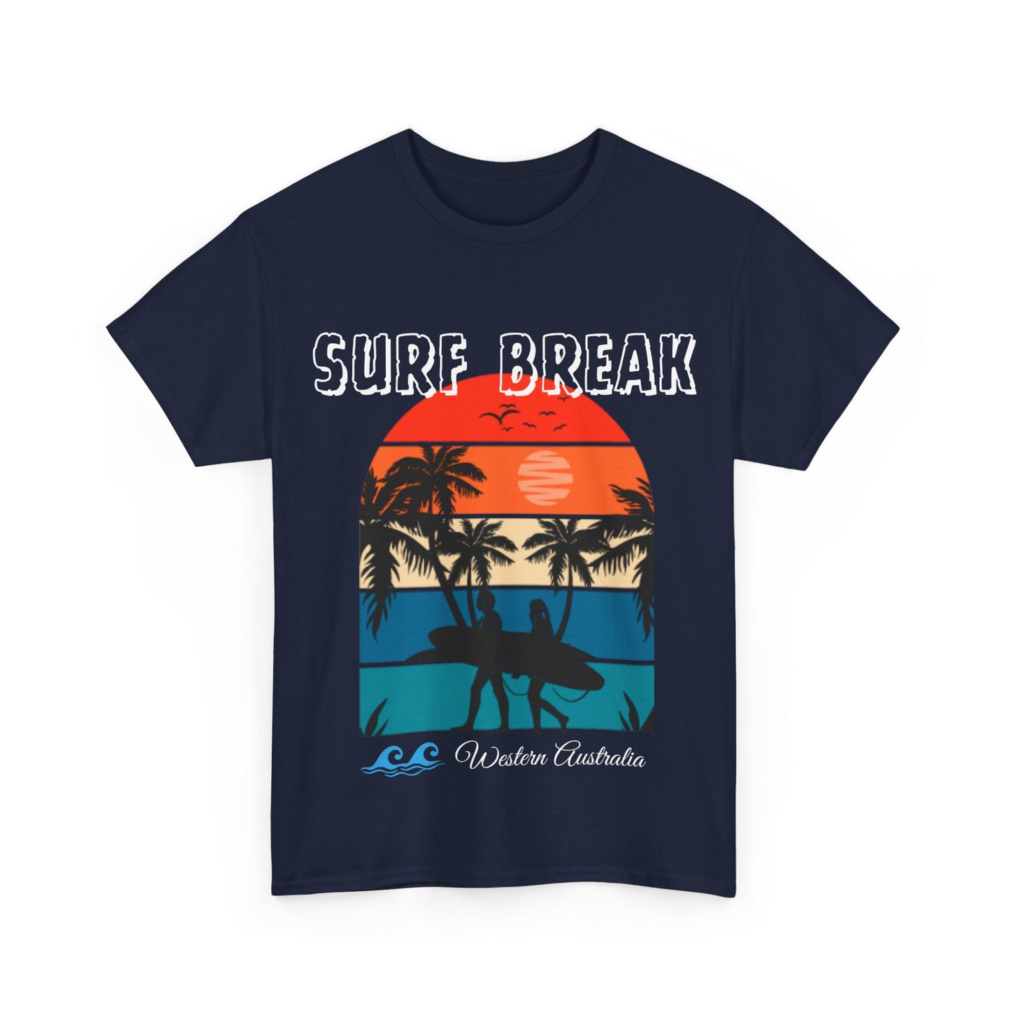Surf Break T-Shirt,  Surfing T-Shirt, Beach Tee 100% Cotton, 3 Colours, AUS - USA warehouse, free post.