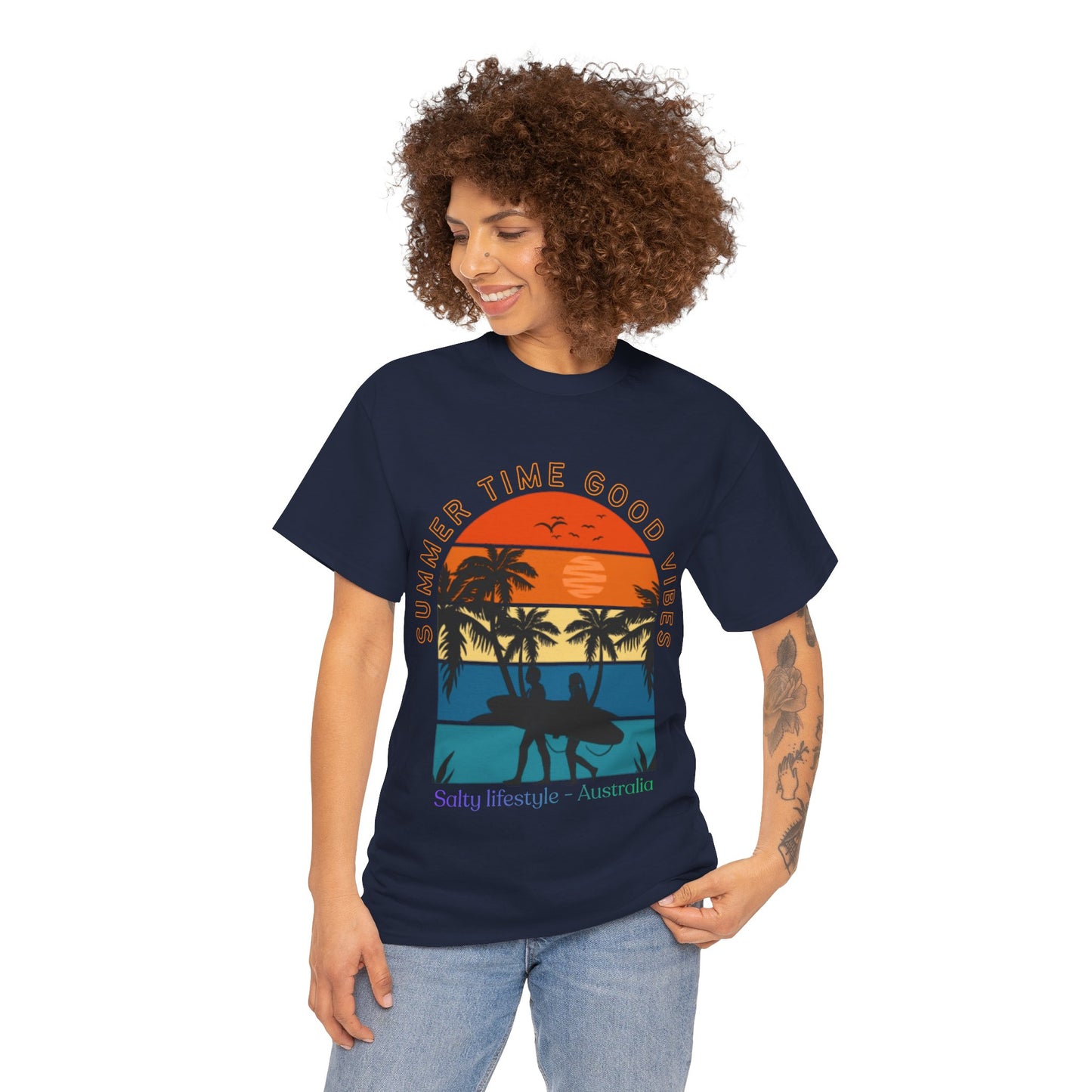Salty lifestyle T-shirt, Surfing T-shirt, Top quality cotton, 4 Colours, different sizes, AUS Post.