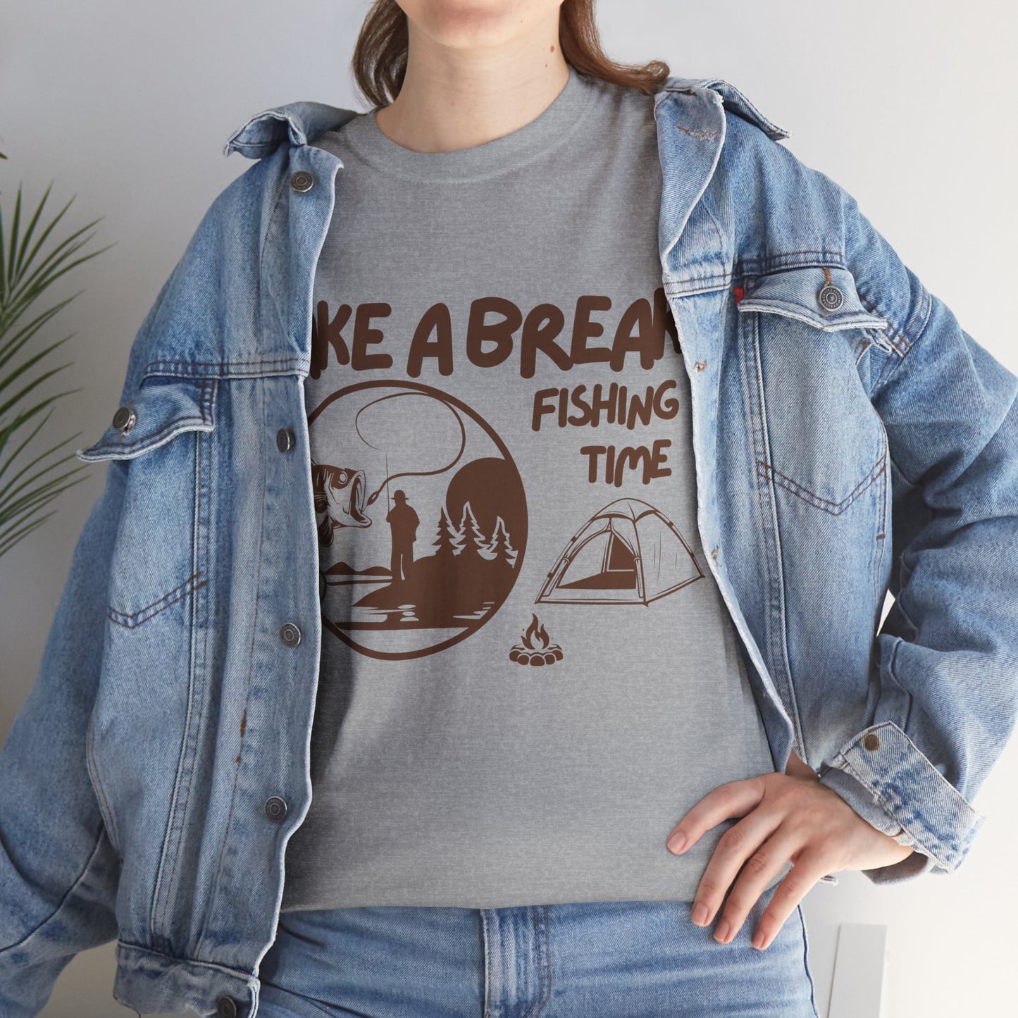 Take a Brake T-shirt. Fishing T-shirt, Unisex Heavy Cotton Tee, Top quality Cotton. 7 colours, AU warehouse.