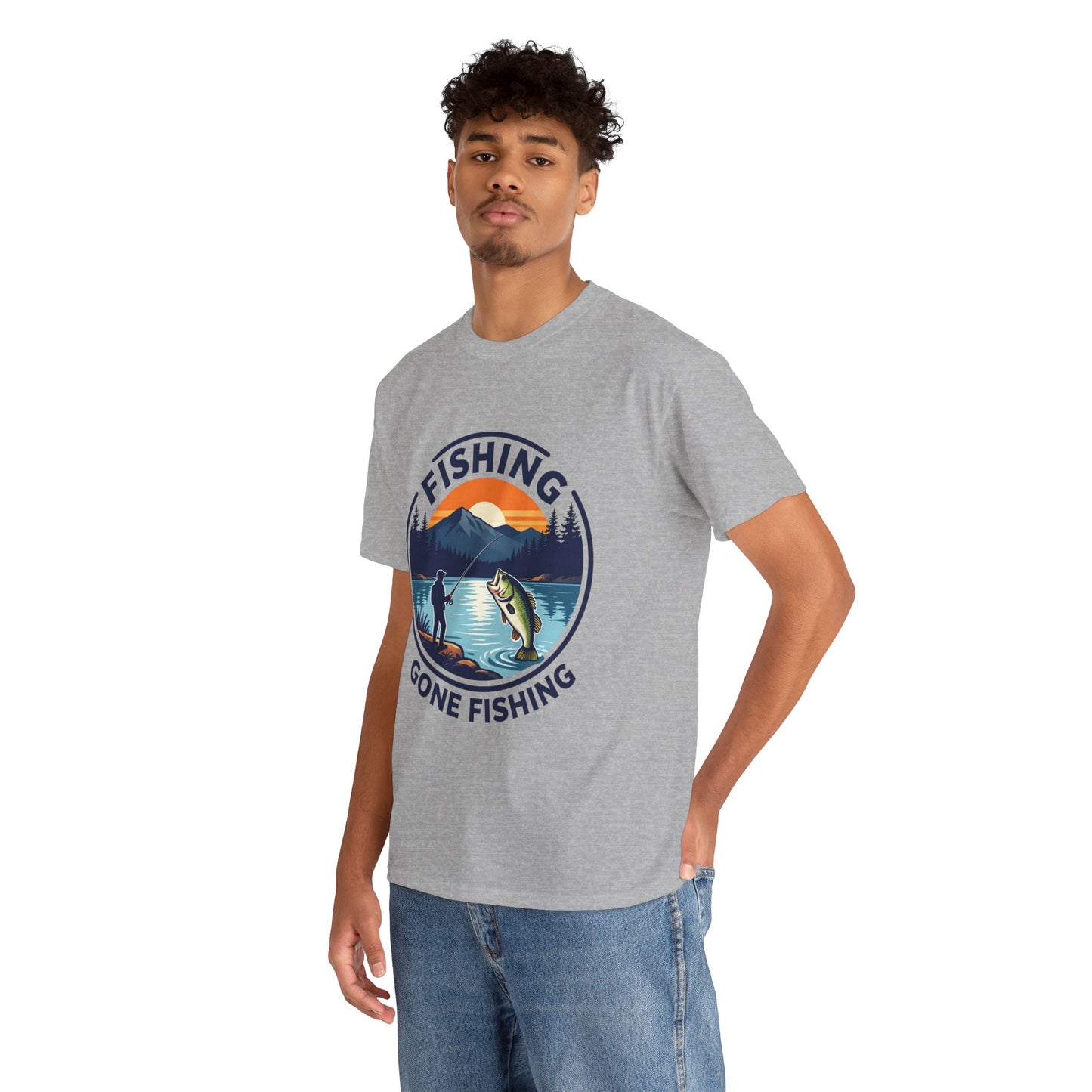 Fishing T-shirt, Gone fishing T-shirt, Top quality cotton, 4 colours, different sizes, AU warehouse.