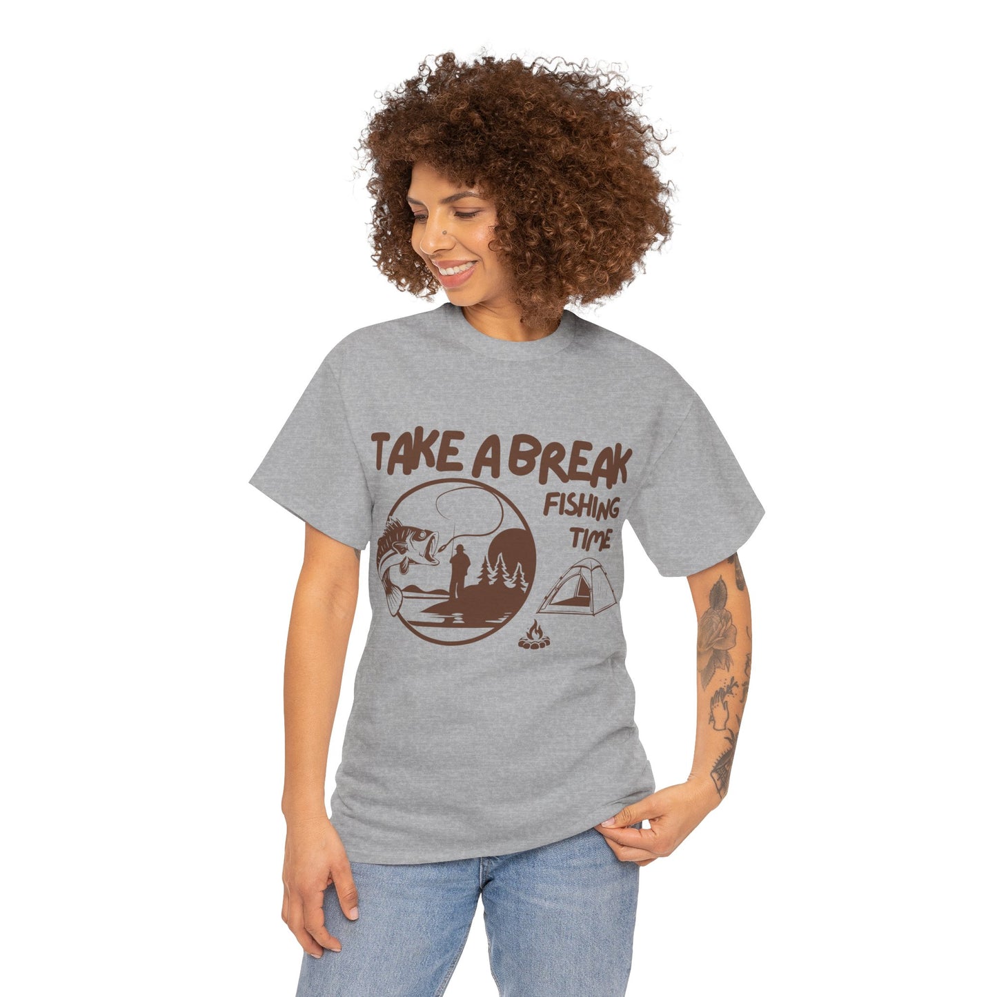 Take a Brake T-shirt. Fishing T-shirt, Unisex Heavy Cotton Tee, Top quality Cotton. 7 colours, AU warehouse.