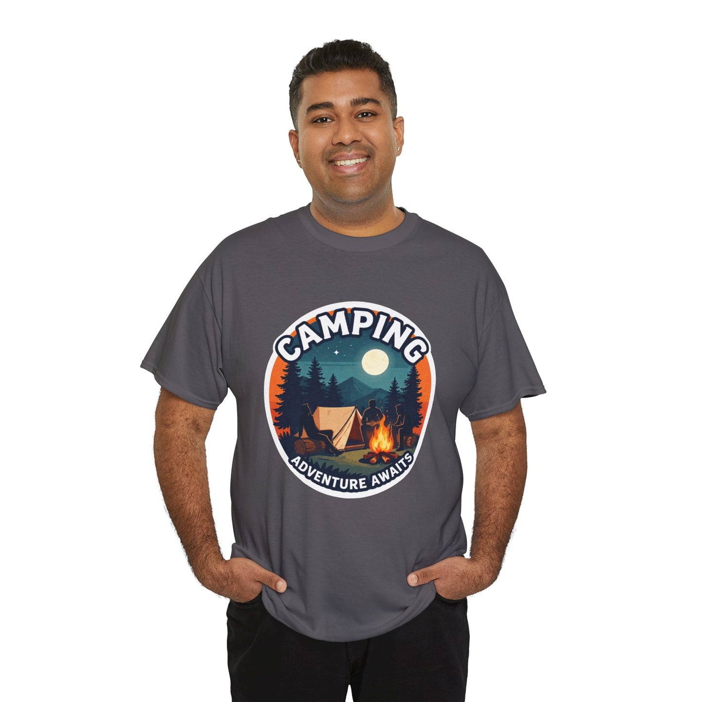 Vintage Camping T-Shirt, 100% Cotton Graphic Tee for Outdoor Lovers & Holiday Trips.