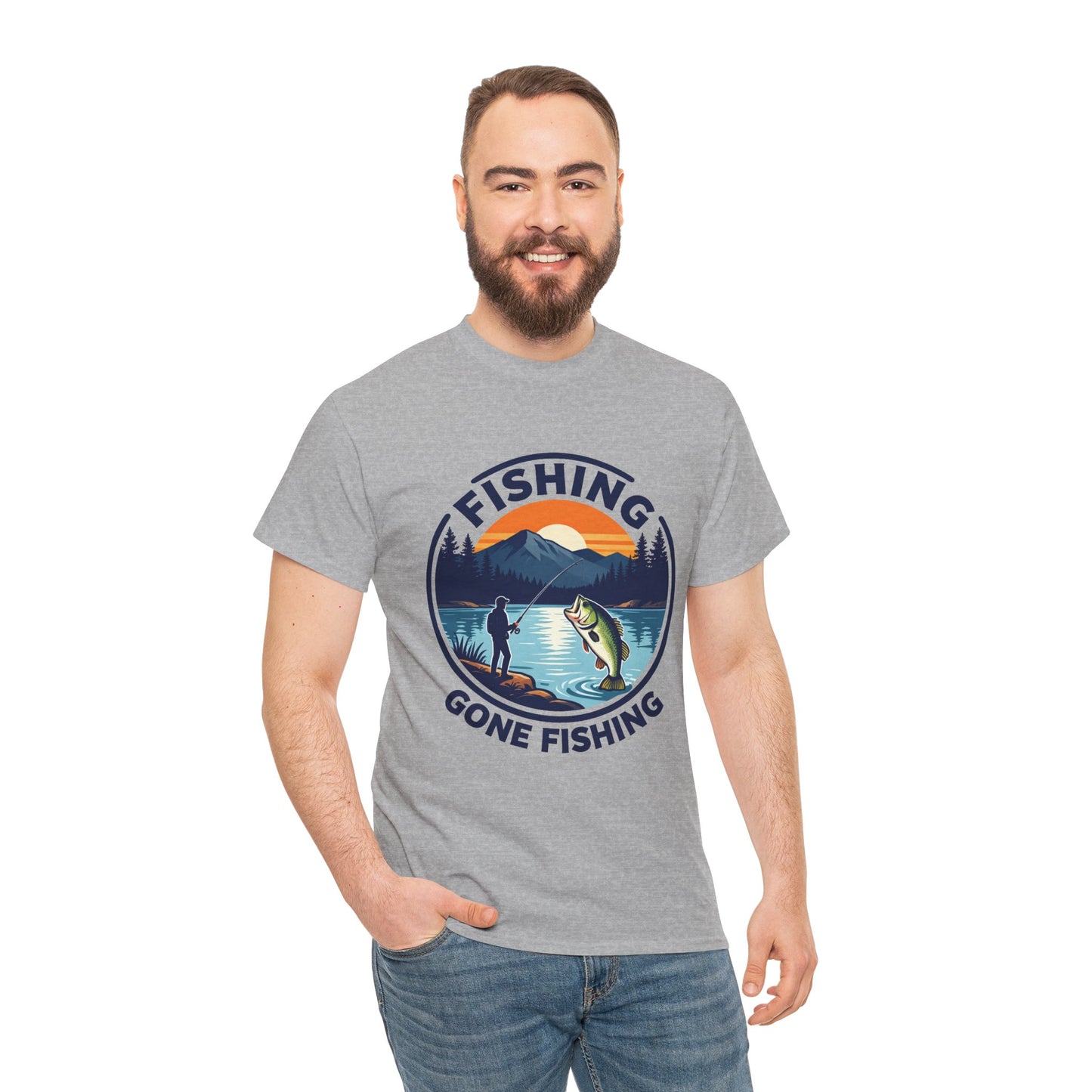 Fishing T-shirt, Gone fishing T-shirt, Top quality cotton, 4 colours, different sizes, AU warehouse.